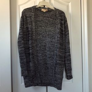 Black and White Knit Cardigan